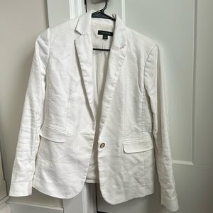 Ann Taylor White Linen Blend Blazer